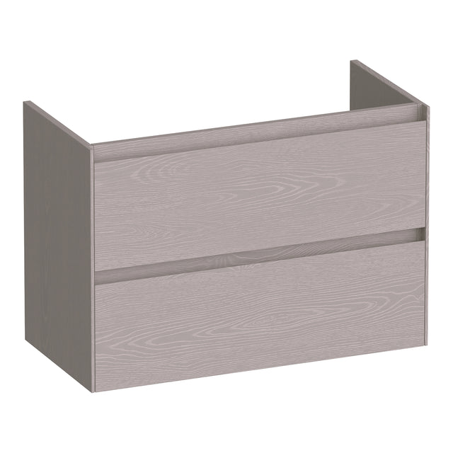BRAUER Inspire onderkast ondiep 80 met 2 softclose lades greeploos en 1 sifon uitsparing Timber Greige OK-INO80TE