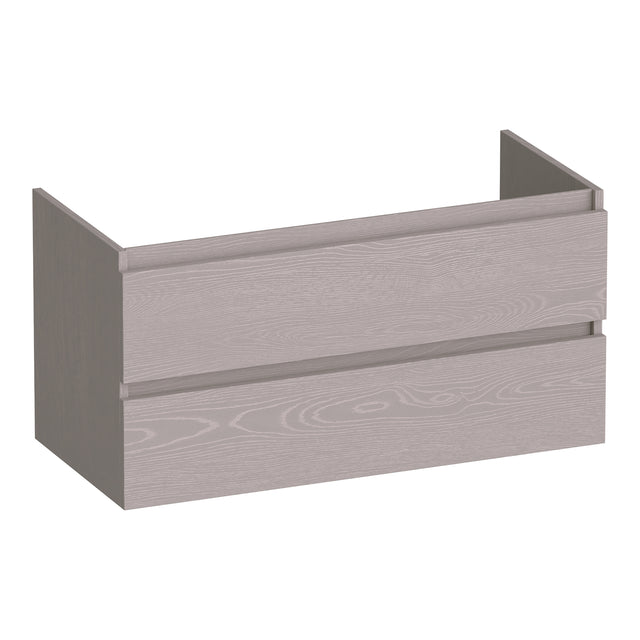 BRAUER Joy onderkast 100 met 2 softclose lades greeploos en 1 sifon uitsparing Timber Greige OK-JY100TE