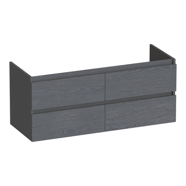 BRAUER Joy onderkast 120 met 4 softclose lades greeploos en 2 sifon uitsparingen Timber Grey OK-JY120-4TG