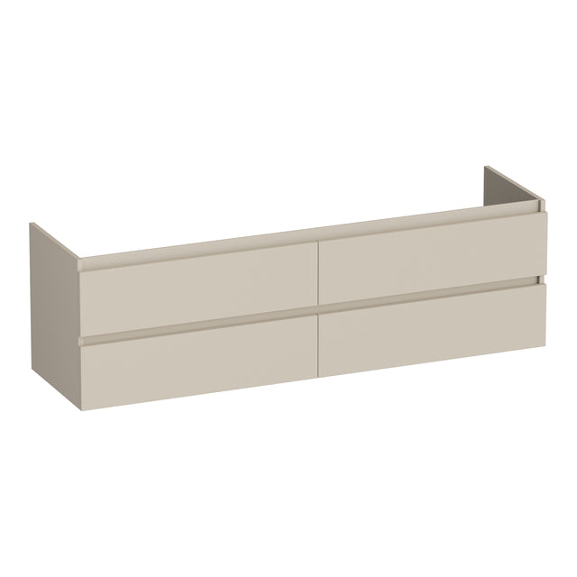 BRAUER Joy onderkast 160 met 4 softclose lades greeploos en 2 sifon uitsparingen mat beige OK-JY160MB
