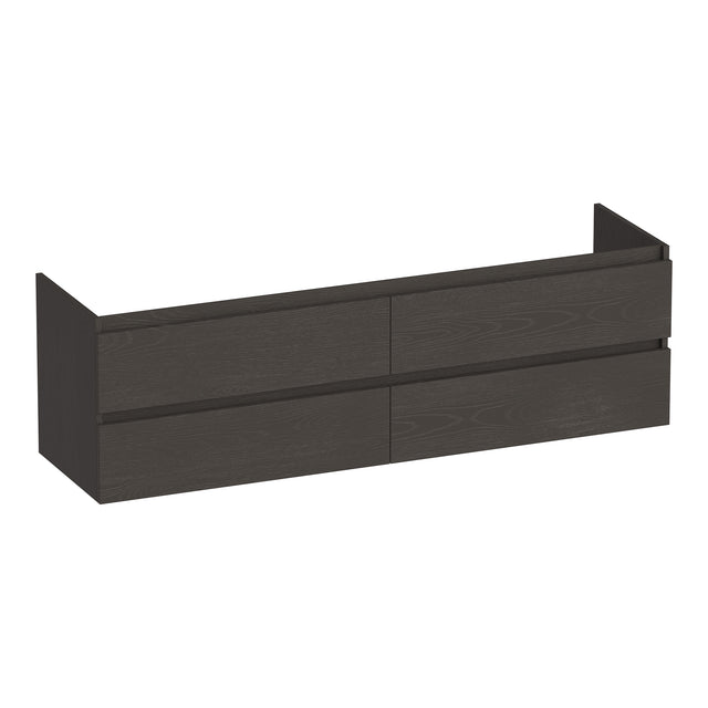 BRAUER Joy onderkast 160 met 4 softclose lades greeploos en 2 sifon uitsparingen Timber Anthracite OK-JY160TA