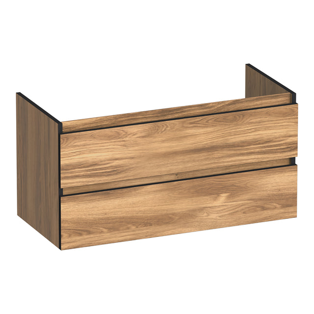 BRAUER Joy Edge onderkast 100 met 2 softclose lades greeploos en 1 sifon uitsparing Honey OK-JYE100HO