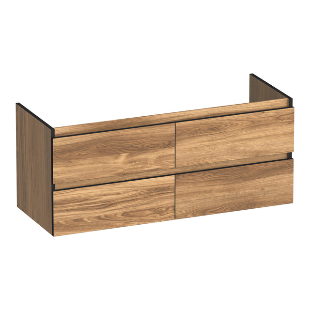 BRAUER Joy Edge onderkast 120 met 4 softclose lades greeploos en 2 sifon uitsparingen Honey OK-JYE120-4HO