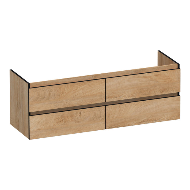 BRAUER Joy Edge onderkast 140 met 4 softclose lades greeploos en 2 sifon uitsparingen Forest Tan OK-JYE140FT