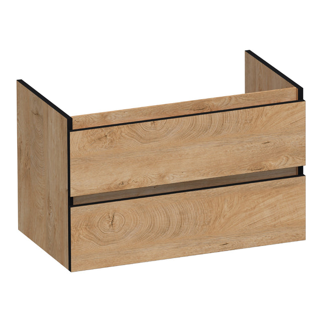BRAUER Joy Edge onderkast 80 met 2 softclose lades greeploos en 1 sifon uitsparing Forest Tan OK-JYE80FT