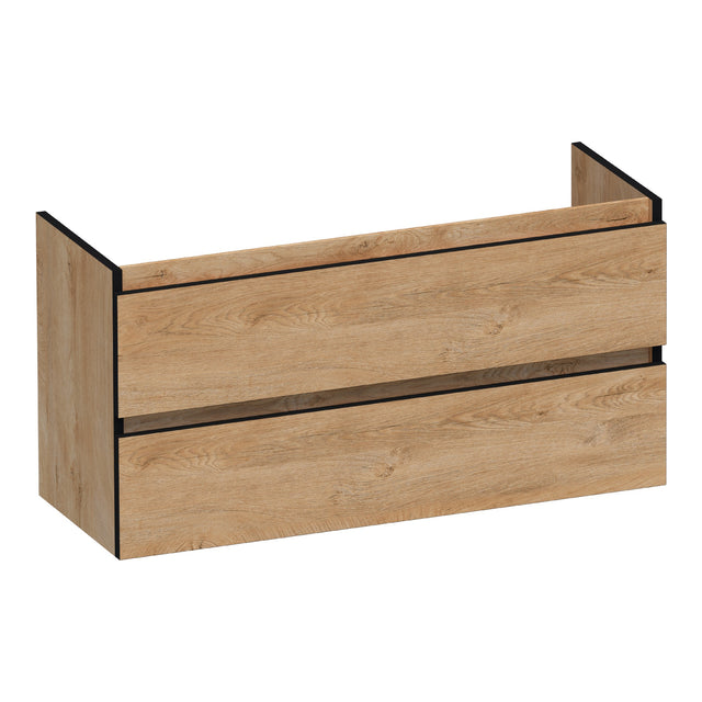 BRAUER Joy Edge onderkast ondiep 100 met 2 softclose lades greeploos en 1 sifon uitsparing Forest Tan OK-JYEO100FT
