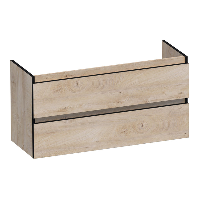 BRAUER Joy Edge onderkast ondiep 100 met 2 softclose lades greeploos en 1 sifon uitsparing Forest Wheat OK-JYEO100FW