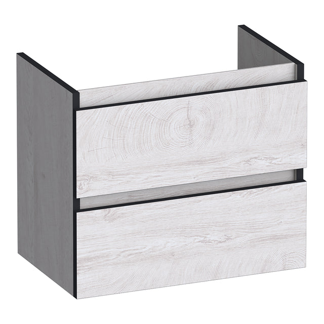 BRAUER Joy Edge onderkast ondiep 60 met 2 softclose lades greeploos en 1 sifon uitsparing Forest Seashell OK-JYEO60FS