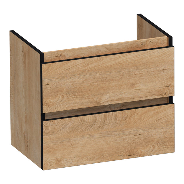 BRAUER Joy Edge onderkast ondiep 60 met 2 softclose lades greeploos en 1 sifon uitsparing Forest Tan OK-JYEO60FT