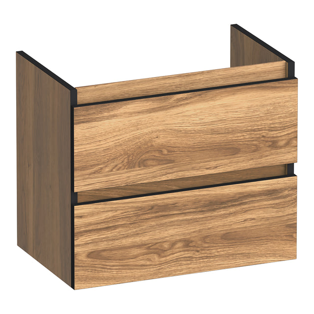 BRAUER Joy Edge onderkast ondiep 60 met 2 softclose lades greeploos en 1 sifon uitsparing Honey OK-JYEO60HO