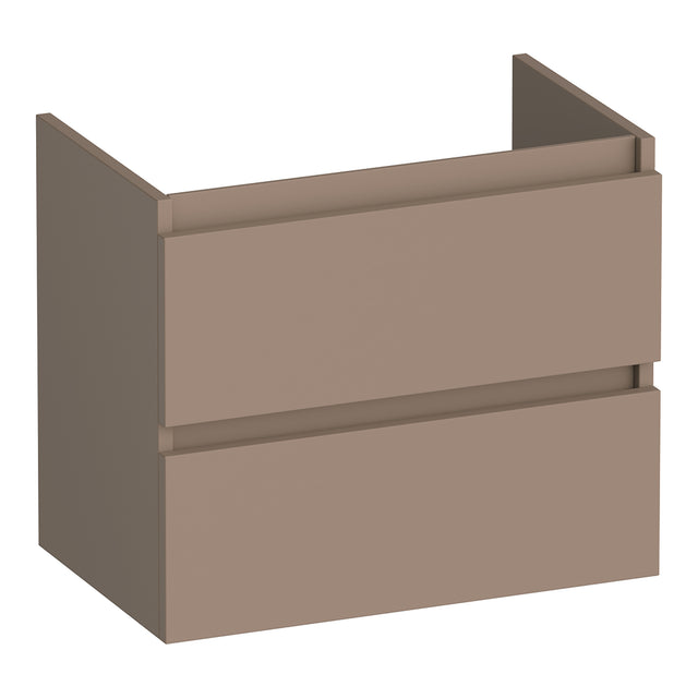 BRAUER Joy onderkast ondiep 60 met 2 softclose lades greeploos en 1 sifon uitsparing mat mokka OK-JYO60MM