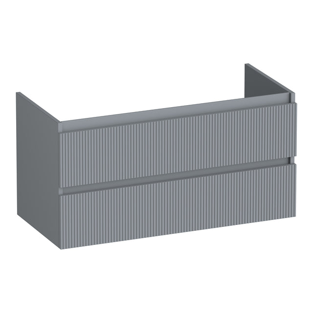 BRAUER Joy Wavy onderkast 100 met 2 softclose lades greeploos en 1 sifon uitsparing mat grijs OK-JYW100MG