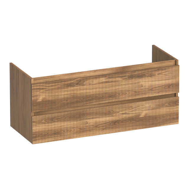 BRAUER Joy Wavy onderkast 120 met 2 softclose lades greeploos en 1 sifon uitsparing Honey OK-JYW120-1HO