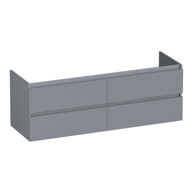 BRAUER Joy Wavy onderkast 140 met 4 softclose lades greeploos en 2 sifon uitsparingen mat grijs OK-JYW140MG