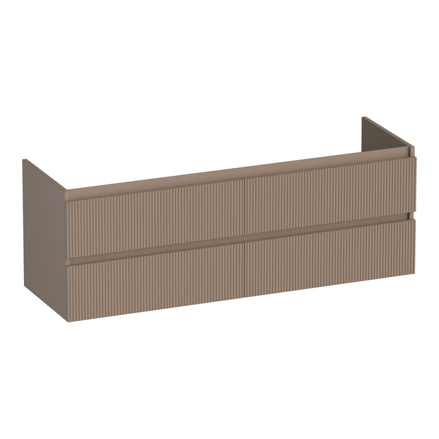 BRAUER Joy Wavy onderkast 140 met 4 softclose lades greeploos en 2 sifon uitsparingen mat mokka OK-JYW140MM