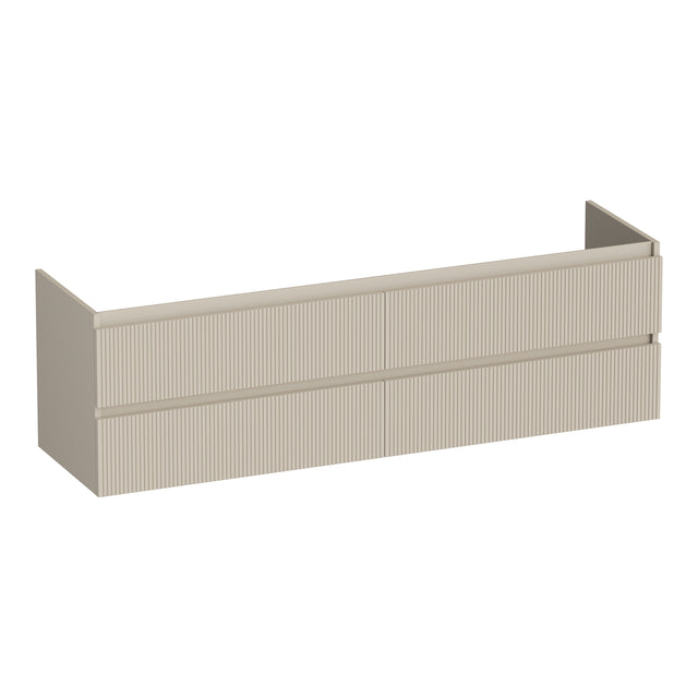BRAUER Joy Wavy onderkast 160 met 4 softclose lades greeploos en 2 sifon uitsparingen mat beige OK-JYW160MB