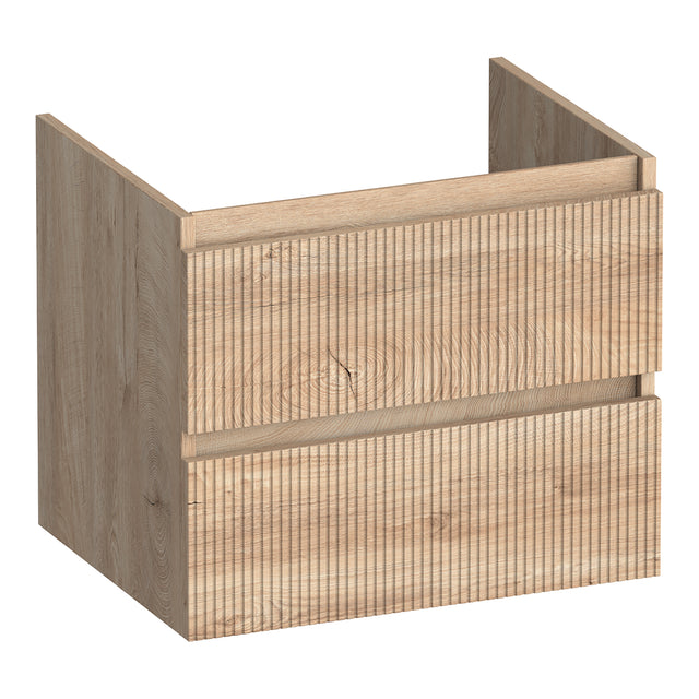 BRAUER Joy Wavy onderkast 60 met 2 softclose lades greeploos en 1 sifon uitsparing Forest Wheat OK-JYW60FW