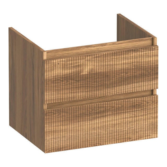 BRAUER Joy Wavy onderkast 60 met 2 softclose lades greeploos en 1 sifon uitsparing Honey OK-JYW60HO