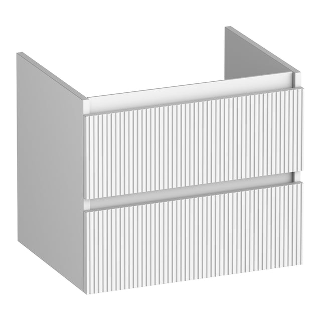 BRAUER Joy Wavy onderkast 60 met 2 softclose lades greeploos en 1 sifon uitsparing mat wit OK-JYW60MW