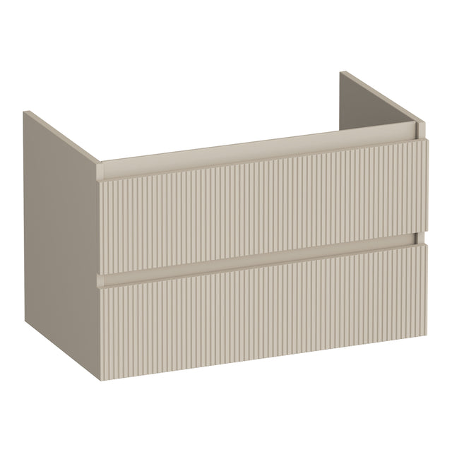 BRAUER Joy Wavy onderkast 80 met 2 softclose lades greeploos en 1 sifon uitsparing mat beige OK-JYW80MB