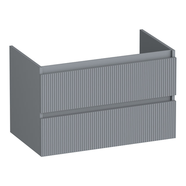 BRAUER Joy Wavy onderkast 80 met 2 softclose lades greeploos en 1 sifon uitsparing mat grijs OK-JYW80MG