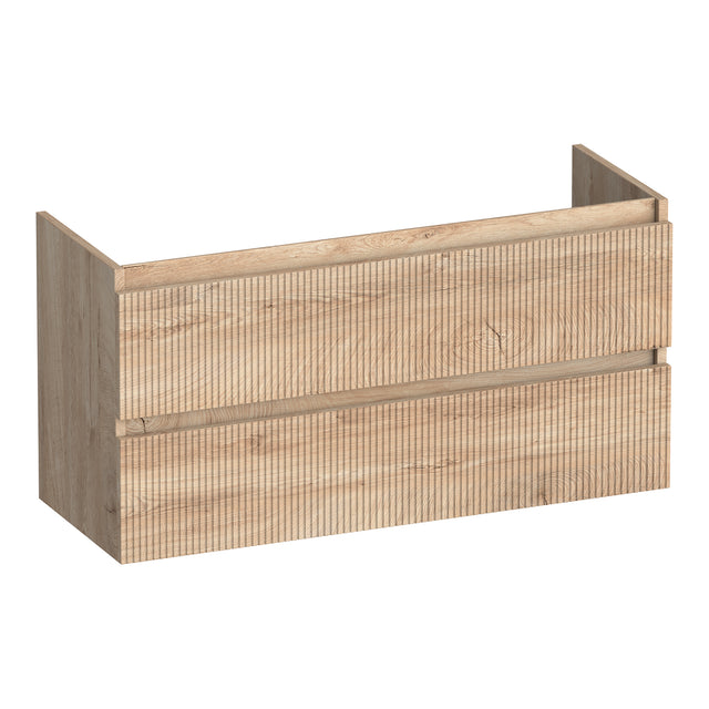 BRAUER Joy Wavy onderkast ondiep 100 met 2 softclose lades greeploos en 1 sifon uitsparing Forest Wheat OK-JYWO100FW