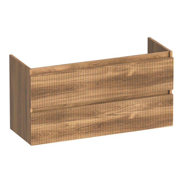 BRAUER Joy Wavy onderkast ondiep 100 met 2 softclose lades greeploos en 1 sifon uitsparing Honey OK-JYWO100HO