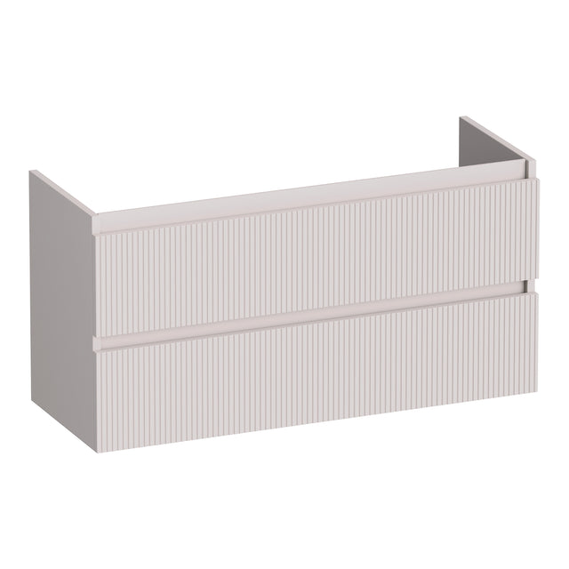 BRAUER Joy Wavy onderkast ondiep 100 met 2 softclose lades greeploos en 1 sifon uitsparing mat zand OK-JYWO100MS