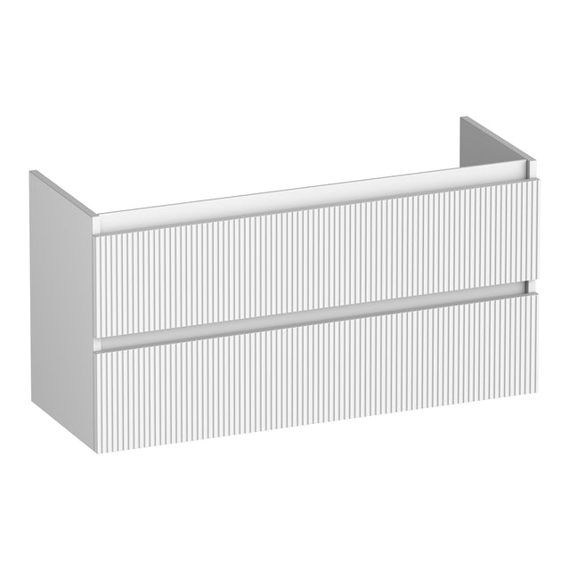 BRAUER Joy Wavy onderkast ondiep 100 met 2 softclose lades greeploos en 1 sifon uitsparing mat wit OK-JYWO100MW