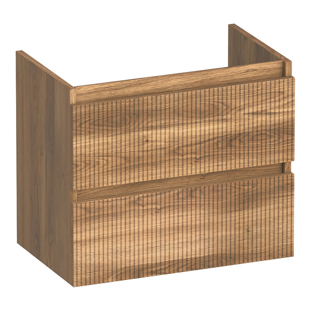 BRAUER Joy Wavy onderkast ondiep 60 met 2 softclose lades greeploos en 1 sifon uitsparing Honey OK-JYWO60HO