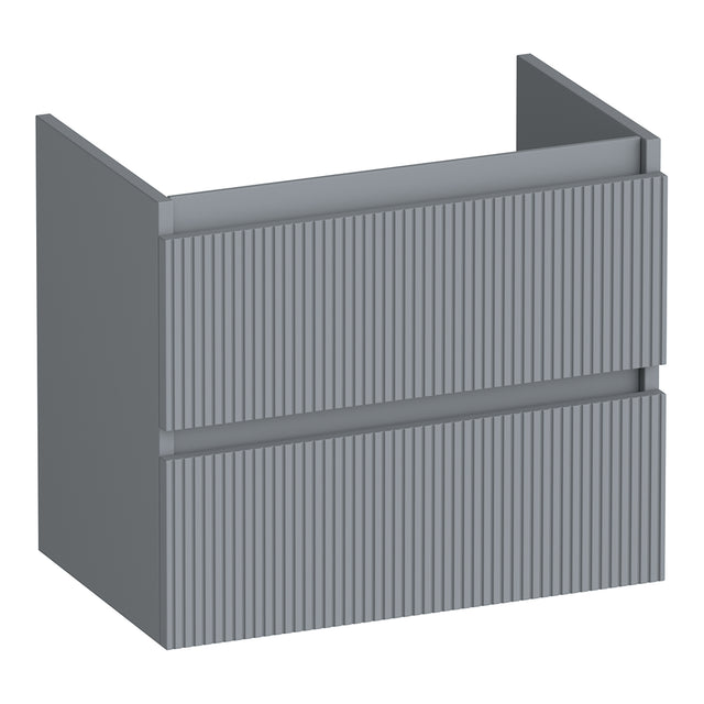 BRAUER Joy Wavy onderkast ondiep 60 met 2 softclose lades greeploos en 1 sifon uitsparing mat grijs OK-JYWO60MG