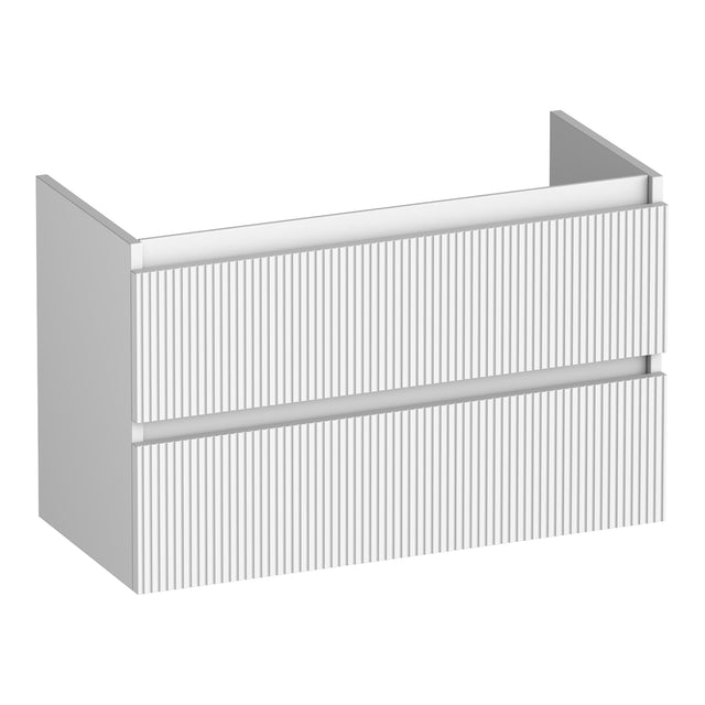BRAUER Joy Wavy onderkast ondiep 80 met 2 softclose lades greeploos en 1 sifon uitsparing mat wit OK-JYWO80MW