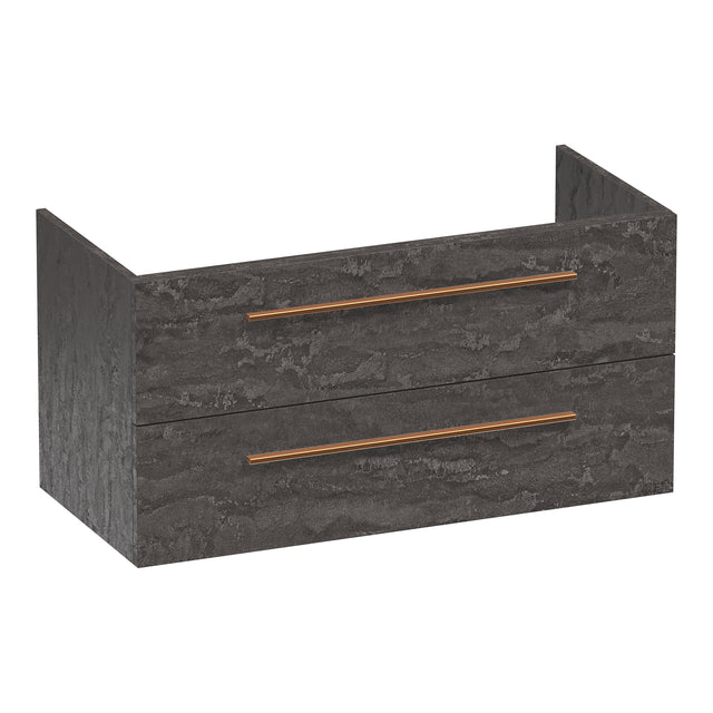 BRAUER Trust onderkast 100 excl. opbouwgrepen met 2 softclose lades en 1 sifon uitsparing Damascus OK-TR100DA