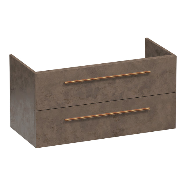 BRAUER Trust onderkast 100 excl. opbouwgrepen met 2 softclose lades en 1 sifon uitsparing Erosion OK-TR100ER