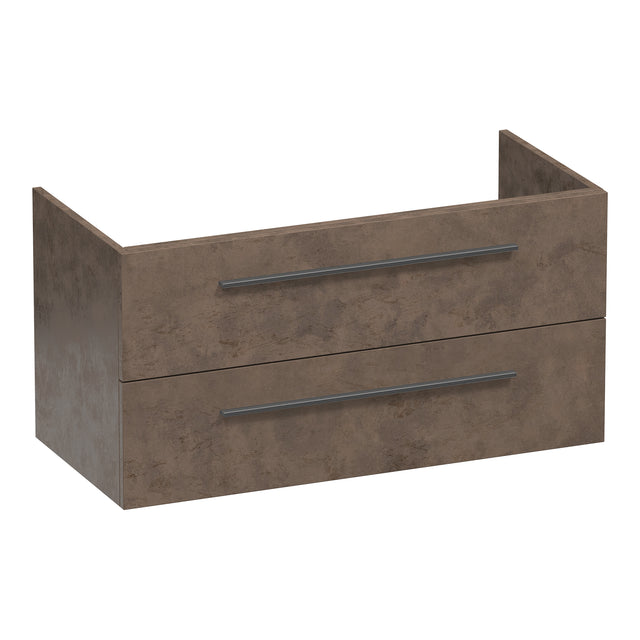 BRAUER Trust onderkast 100 excl. opbouwgrepen met 2 softclose lades en 1 sifon uitsparing Erosion OK-TR100ER