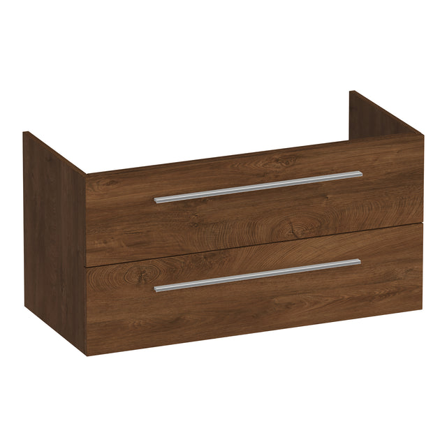 BRAUER Trust onderkast 100 excl. opbouwgrepen met 2 softclose lades en 1 sifon uitsparing Forest Cacao OK-TR100FC