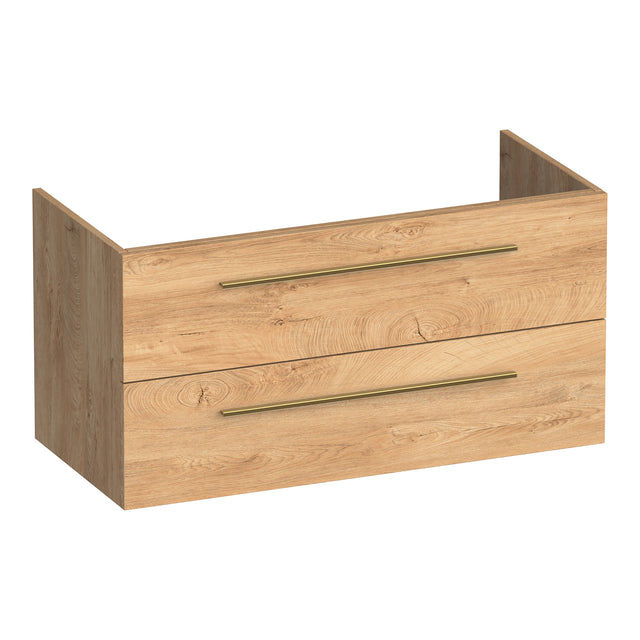 BRAUER Trust onderkast 100 excl. opbouwgrepen met 2 softclose lades en 1 sifon uitsparing Forest Tan OK-TR100FT