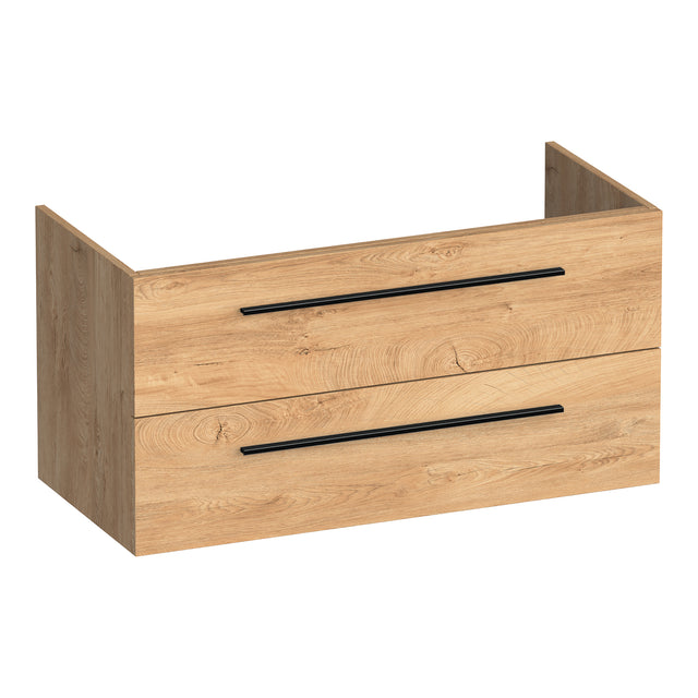 BRAUER Trust onderkast 100 excl. opbouwgrepen met 2 softclose lades en 1 sifon uitsparing Forest Tan OK-TR100FT