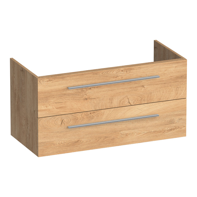 BRAUER Trust onderkast 100 excl. opbouwgrepen met 2 softclose lades en 1 sifon uitsparing Forest Tan OK-TR100FT