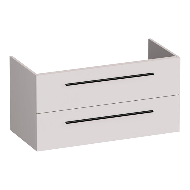 BRAUER Trust onderkast 100 excl. opbouwgrepen met 2 softclose lades en 1 sifon uitsparing mat zand OK-TR100MS