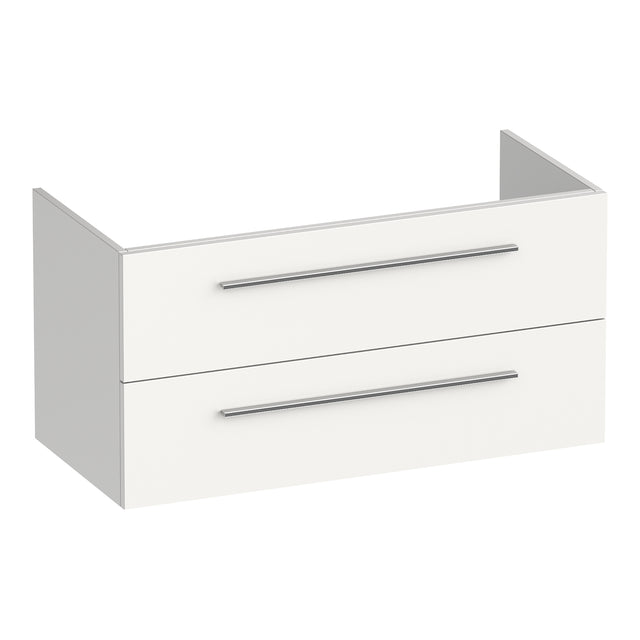 BRAUER Trust onderkast 100 excl. opbouwgrepen met 2 softclose lades en 1 sifon uitsparing mat wit OK-TR100MW