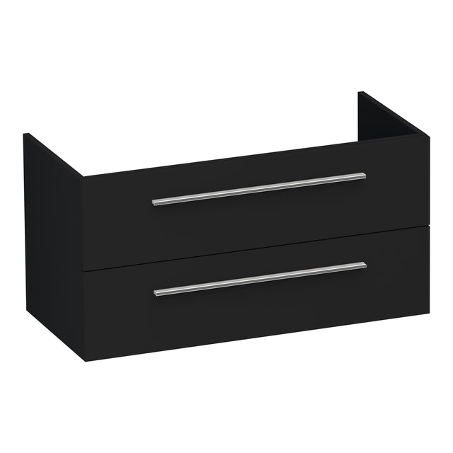 BRAUER Trust onderkast 100 excl. opbouwgrepen met 2 softclose lades en 1 sifon uitsparing mat zwart OK-TR100MZ