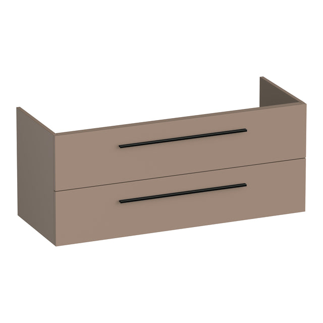 BRAUER Trust onderkast 120 excl. opbouwgrepen met 2 softclose lades en 1 sifon uitsparing mat mokka OK-TR120-1MM