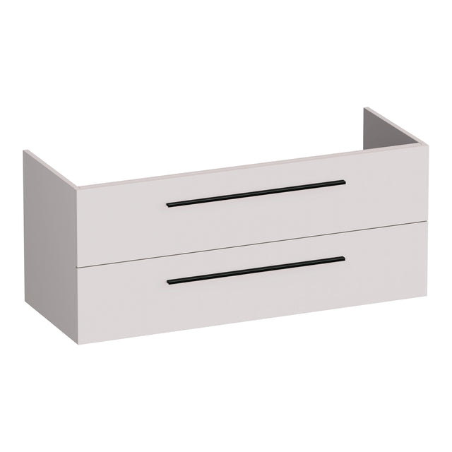 BRAUER Trust onderkast 120 excl. opbouwgrepen met 2 softclose lades en 1 sifon uitsparing mat zand OK-TR120-1MS