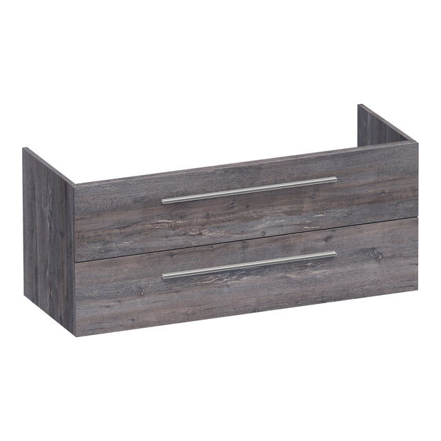 BRAUER Trust onderkast 120 excl. opbouwgrepen met 2 softclose lades en 2 sifon uitsparingen Driftwood OK-TR120-2DR