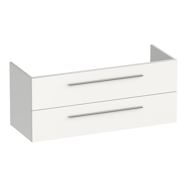 BRAUER Trust onderkast 120 excl. opbouwgrepen met 2 softclose lades en 2 sifon uitsparingen mat wit OK-TR120-2MW