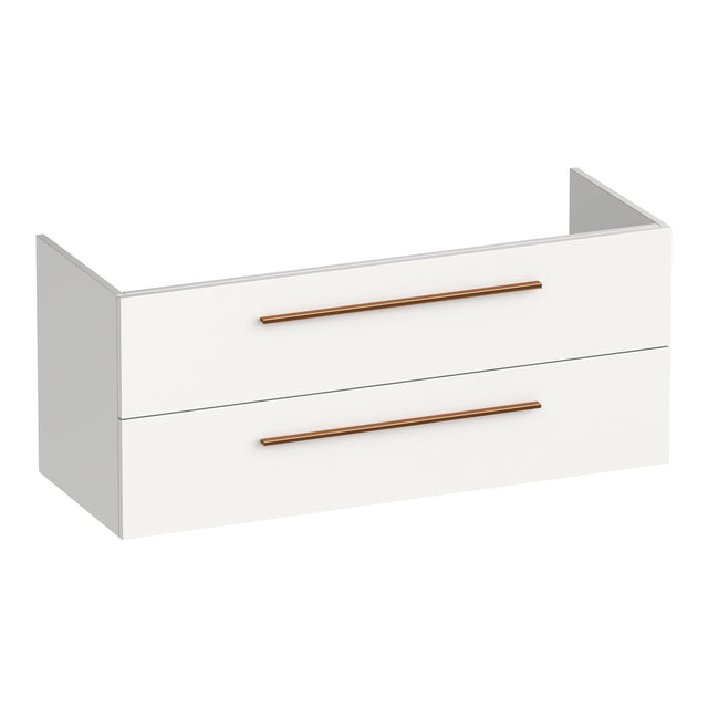 BRAUER Trust onderkast 120 excl. opbouwgrepen met 2 softclose lades en 2 sifon uitsparingen mat wit OK-TR120-2MW