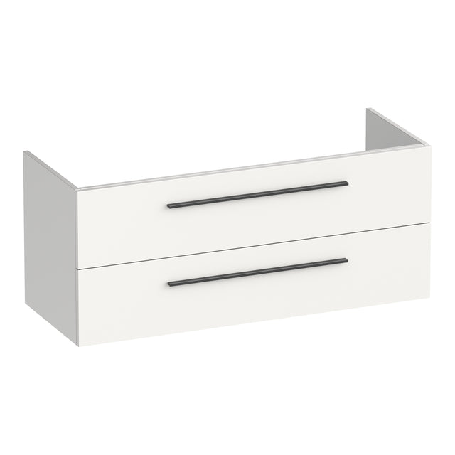 BRAUER Trust onderkast 120 excl. opbouwgrepen met 2 softclose lades en 2 sifon uitsparingen mat wit OK-TR120-2MW