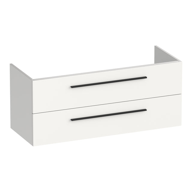 BRAUER Trust onderkast 120 excl. opbouwgrepen met 2 softclose lades en 2 sifon uitsparingen mat wit OK-TR120-2MW