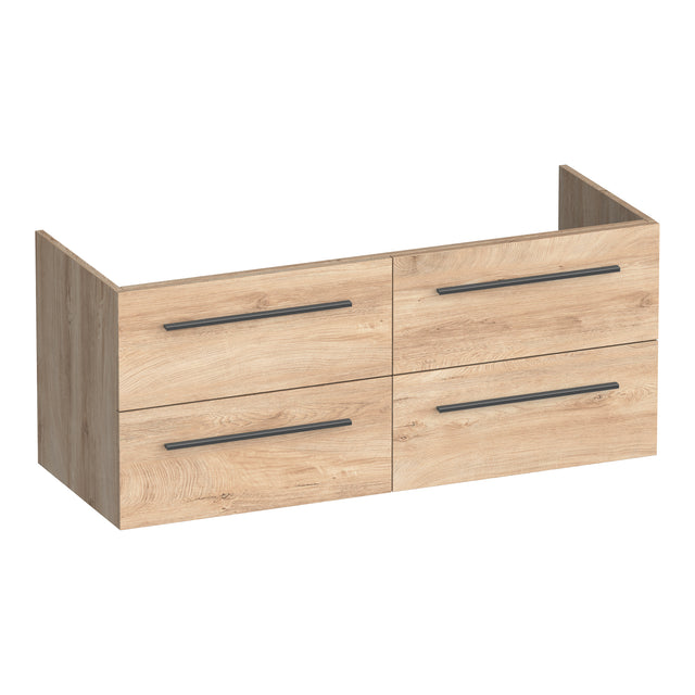 BRAUER Trust onderkast 120 excl. opbouwgrepen met 4 softclose lades en 2 sifon uitsparingen Forest Wheat OK-TR120-4FW